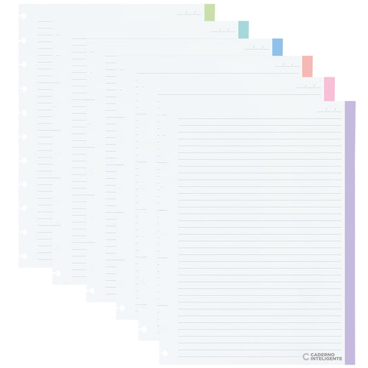 Folhas Pautadas Colorcode 90g para Caderno Inteligente Grande Interior