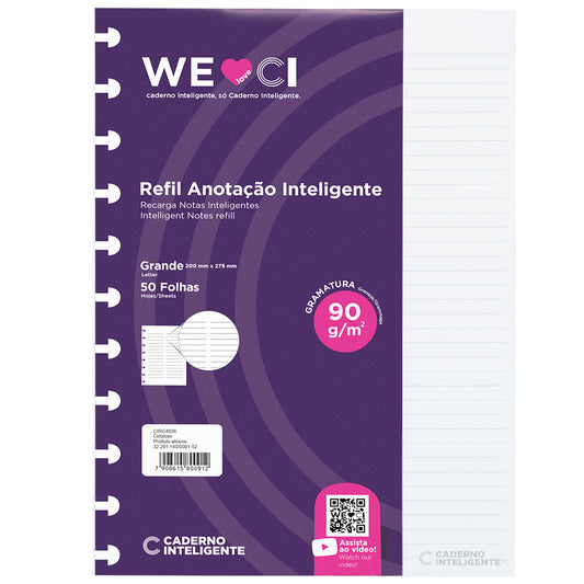 Hojas de Apuntes Inteligentes 90g para Cuaderno Inteligente