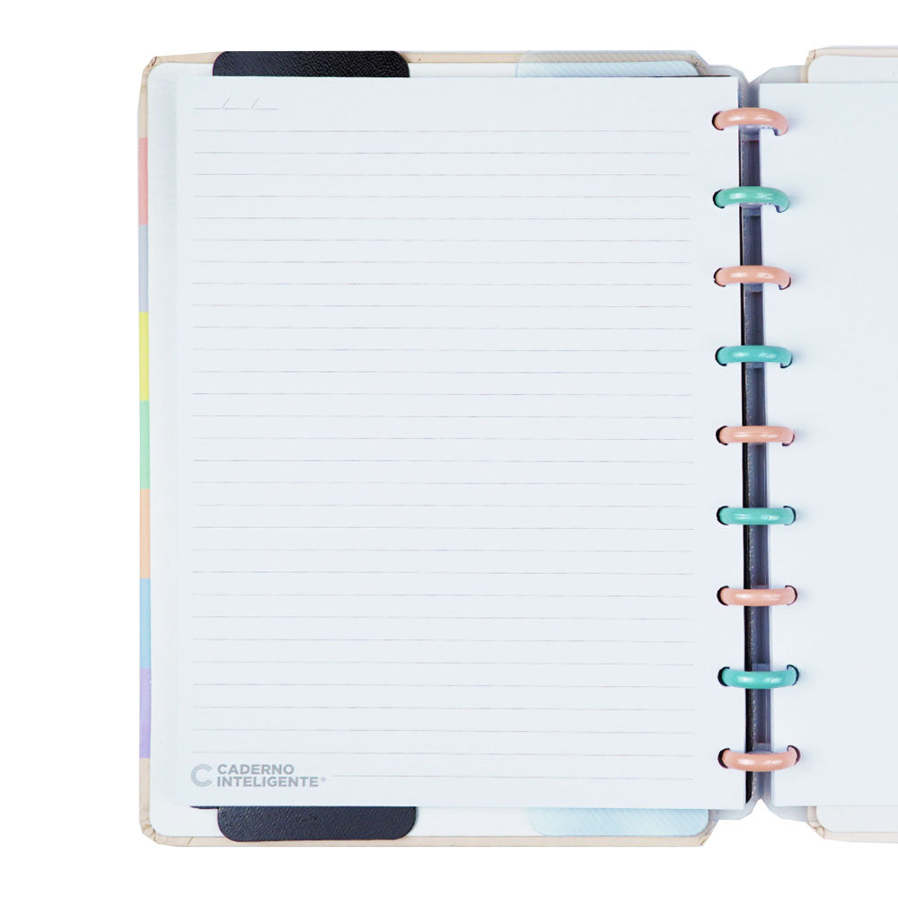 Caderno Inteligente Arco-Íris Pastel Médio Interior