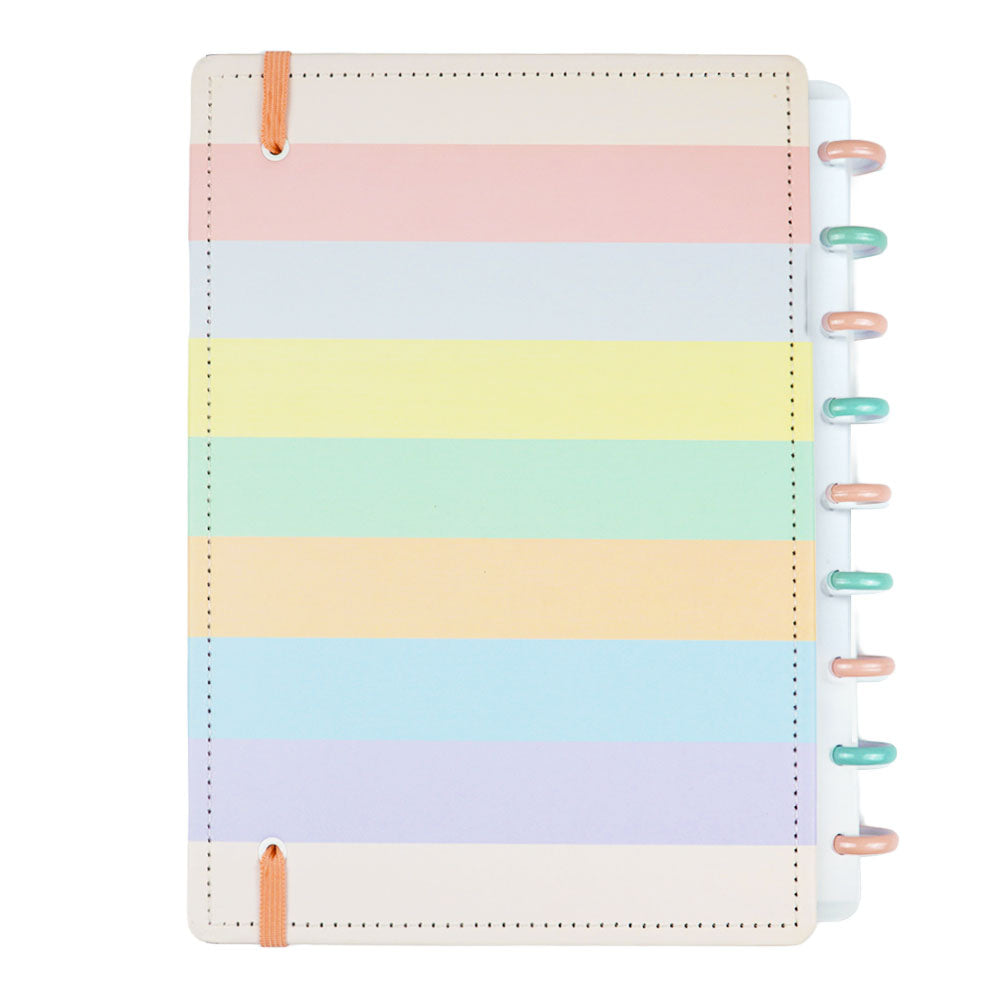 Caderno Inteligente Arco-Íris Pastel Médio Contracapa