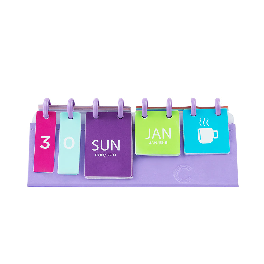 Calendário CI roxo Embalagem Frente