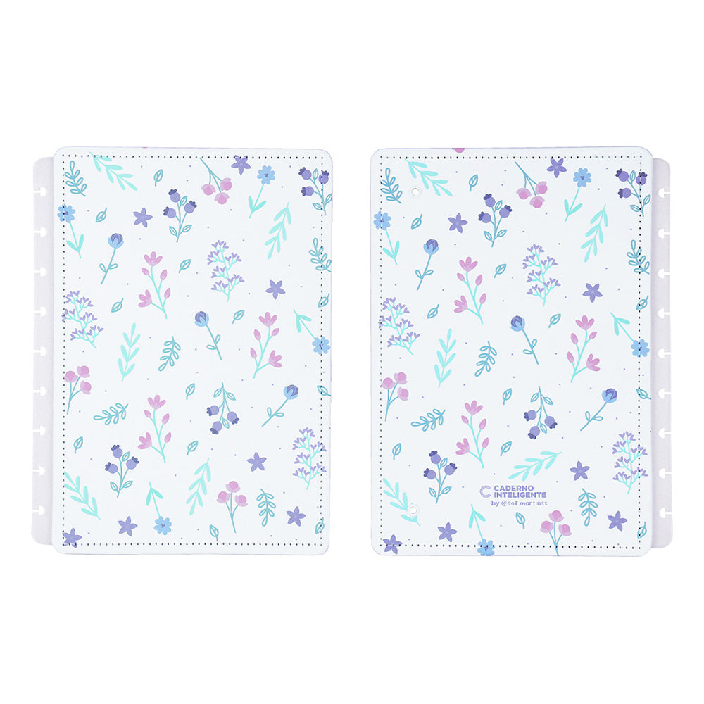 Capa e contracapa Lilac Fields by Sof para planner do Caderno Inteligente Médio (Planner)