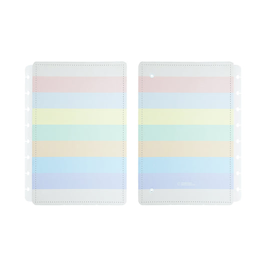 Capa e contracapa para Caderno Inteligente Arco-Íris Pastel A5