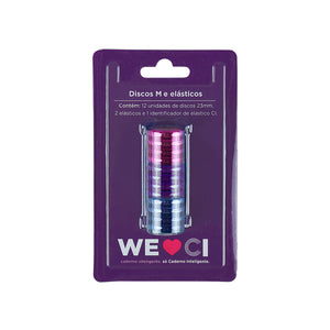 Discos e elástico Galaxy para o Caderno Inteligente M Embalagem Frente