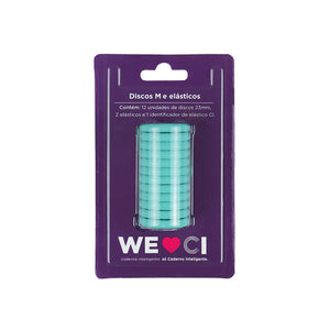 Discos e elástico Aquamarine para o Caderno Inteligente G Embalagem Frente