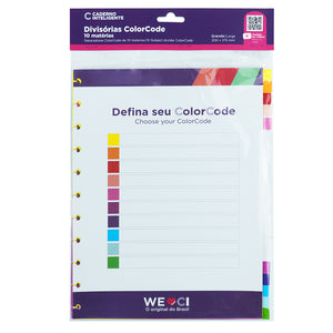 Separadores Colorcode Grande para Caderno Inteligente Embalagem Frente