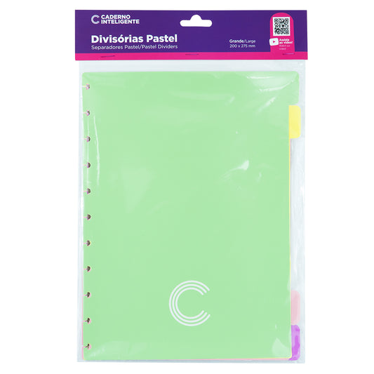 Separadores Pastel para Caderno Inteligente Grande Embalagem Frente