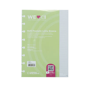 Folhas linhas brancas pautado 120g para Caderno Inteligente A5 Embalagem Frente