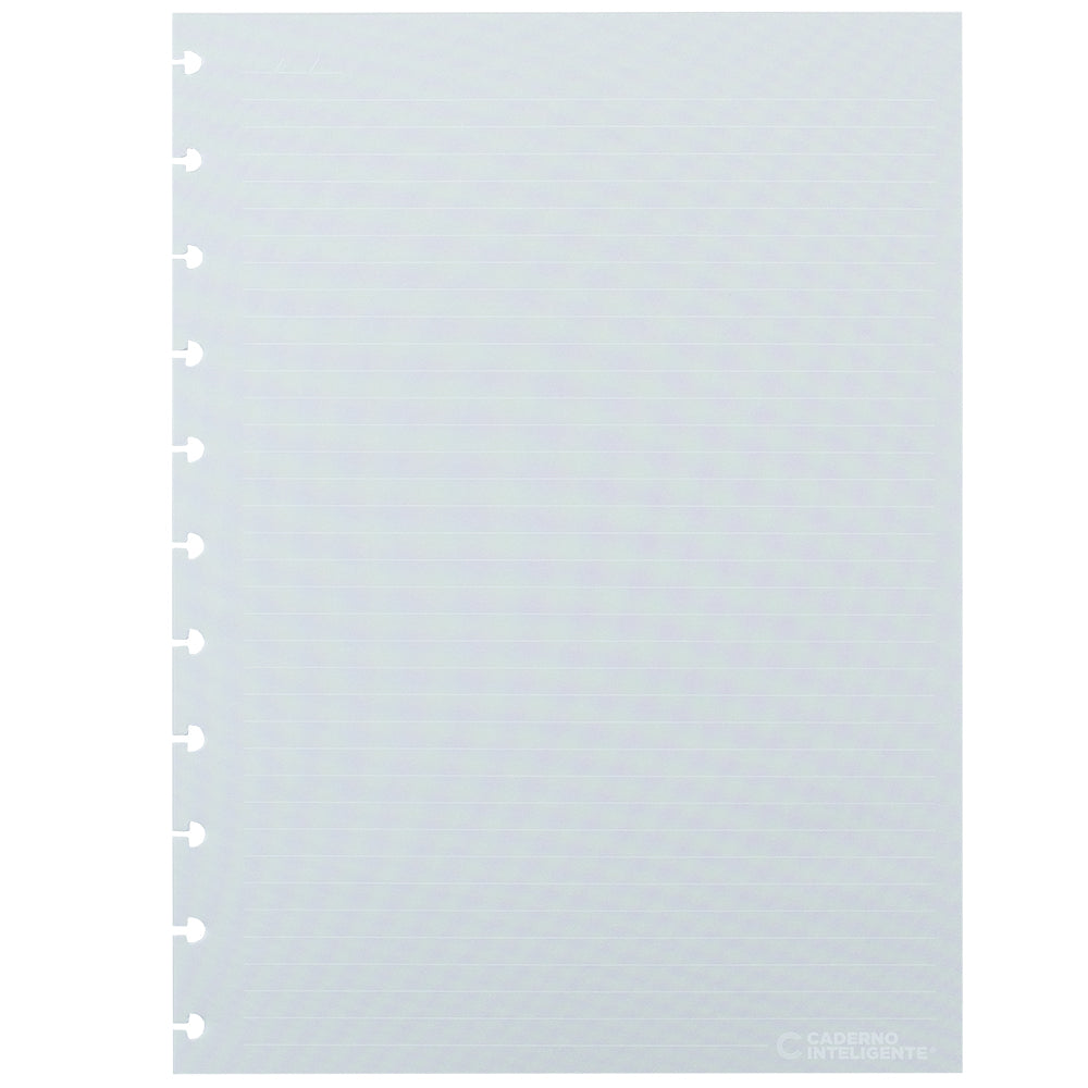 Folhas linhas brancas pautado 120g para Caderno Inteligente Grande Verso